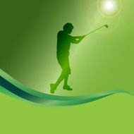 Vector silhouette of a man playing golf N3