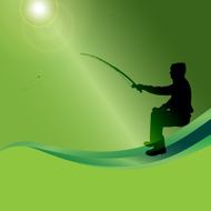 Vector silhouette of a man who fishes N4
