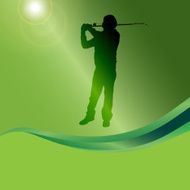 Vector silhouette of a man who fishes N7