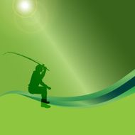 Vector silhouette of a man who fishes N8