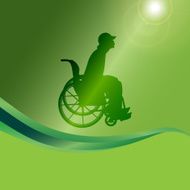 Vector silhouette of a man in wheelchair N4