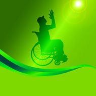 Vector silhouette of a man in wheelchair N8