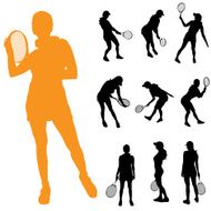 Vector silhouette of a woman N1383