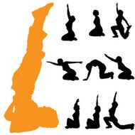 Vector silhouette of a woman N1385