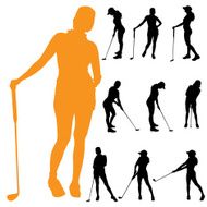 Vector silhouette of a woman N1386