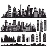 Vector silhouettes for city&#039;s design