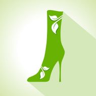 Ecology Concept - shoes with leaf stock vector N2