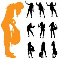 Vector silhouette of woman N135