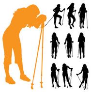 Vector silhouette of woman N136