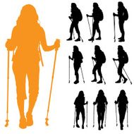 Vector silhouette of woman N137