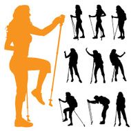 Vector silhouette of woman N138