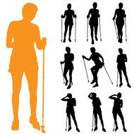 Vector silhouette of woman N139