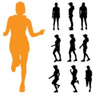 Vector silhouette of a woman N1387