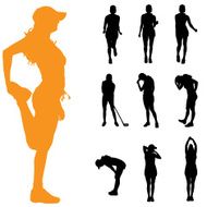 Vector silhouette of a woman N1388