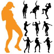 Vector silhouette of a woman N1389