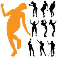 Vector silhouette of a woman N1391