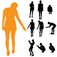 Vector silhouette of a woman N1392