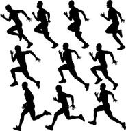 sprinting runner silhouette collection