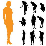 Vector silhouette of a woman N1406