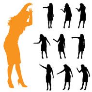 Vector silhouette of a woman N1407