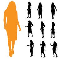 Vector silhouette of a woman N1408