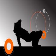Vector silhouette of a man N427