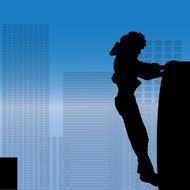 Vector silhouette of a man N436