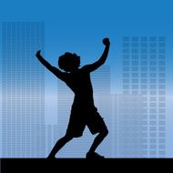 Vector silhouette of a man N437