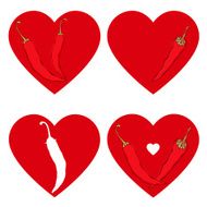 Chili pepper heart Passion and Love symbol N4