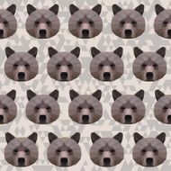 Abstract polygonal geometric triangle brown bear seamless pattern background N2
