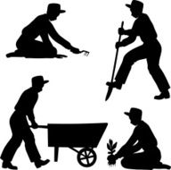 Male Gardener Silhouettes