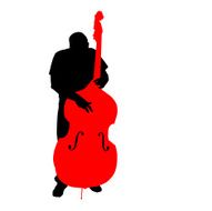 Stand Up Bassist Silhouette (vector 300dpi jpg)