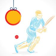 cricket player hit the ball design