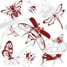Seamless background insects N2