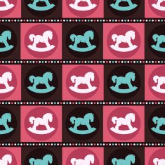 Rocking horse pattern Seamless vector