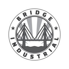 Industrial bridge logo design Icon Vintage badge Vector illustration N3