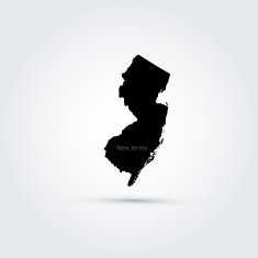 Map of the U S state New Jersey