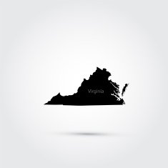 Map of the U S state Virginia