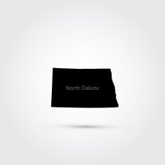 Map of the U S state North Dakota