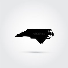 Map of the U S state North Carolina