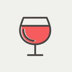 Glass of wine thin line icon N3