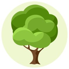Natural concept illustration with abstract stylized trees