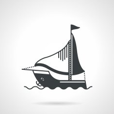 Sailing yacht black vector icon N2