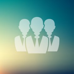Three men in flat style icon