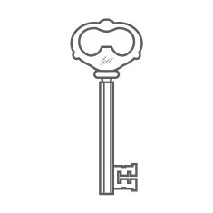 Key isolated on white background vector N4