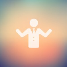 Man raising hand in flat style icon N2