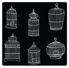 vector illustration silhouettes of cells