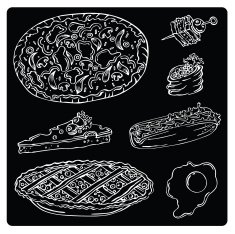 vector illustration silhouettes of food