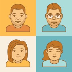Vector linear avatar icons
