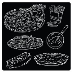 vector illustration silhouettes of food N2